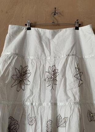 Розкішна юбка спідниця котон натуральна тканина розмір 48 50 білого кольору3 фото