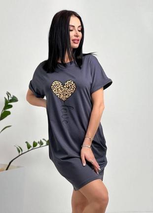 Летнее платье с рисунком 46-48. графит