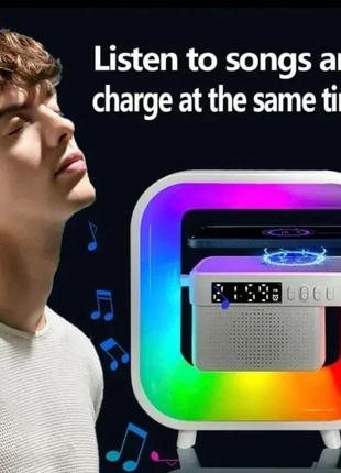 Ночник, блютуз, будильник,колонка,зарядка беспроводная