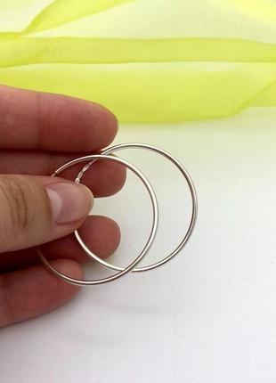 Серьги кольца диаметр 3.5см серебро 925