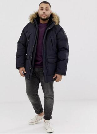 Оригінальна зимова парка куртка men`s schott artica x hooded black nylon fur parka size xl