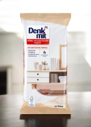 Влажные салфетки для мебели denkmit möbel-pflegetücher feuchte 24шт (германия)