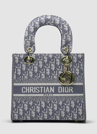 Christian dior medium lady d-lite bag grey