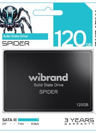 Твердотельный накопитель ssd жесткий диск wibrand spider 120gb 2.5" 7mm sataiii standard (wi2.5ssd/sp120gbst)
