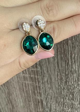 Серьги подвески с камнями accessorize в золотом тоне