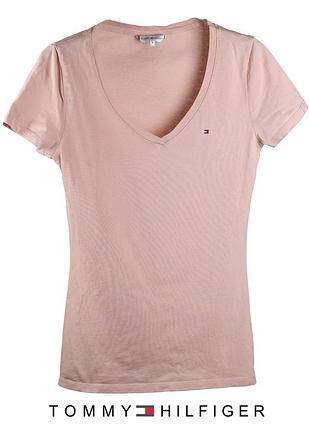 Футболка нова tommy hilfiger пудроза стокова size-m, заміри на фото товарів ±20y€в
