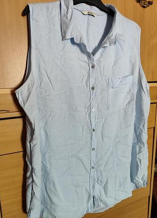 Брендовая стильная блуза-рубашка без рукавов боталл