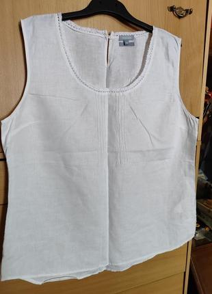 Базовая брендовая блуза топ из тончайшего льна