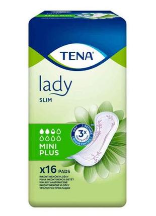 Прокладки урологічні lady slim mini plus 16шт тм tena