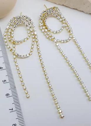 Серьги пловушки, нарядные в рассыпке камней, медицинское золото xuping 12к