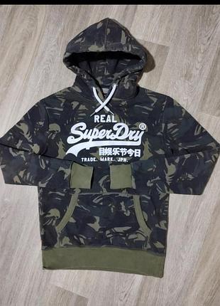 Мужская кофта с капюшоном / superdry / толстовка / мужская одежда / хаки / тёплое худи