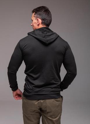 Черный мужской худи с капюшоном
