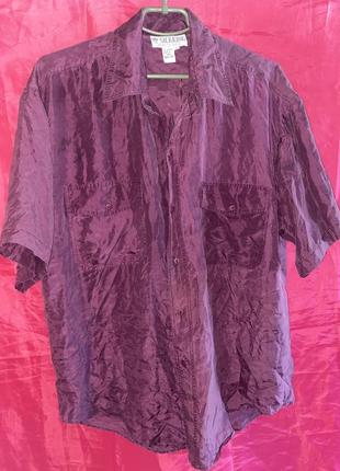 Легкая невесомая натуральная мужская рубашка большой размер натуральный шелк xl