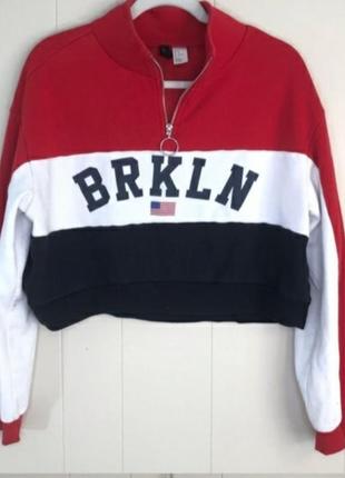Світшот, худі вкорочений (худи), свитшот реглан кофта brooklyn divided "h&m" толстовка 🏍 5