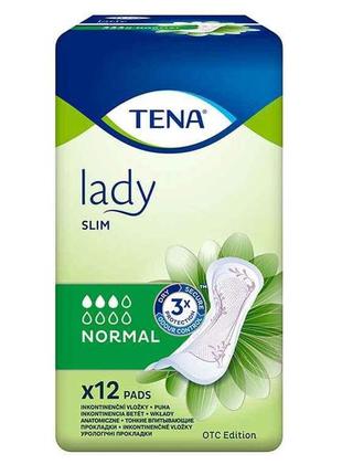 Прокладки урологічні lady slim normal 12шт тм tena