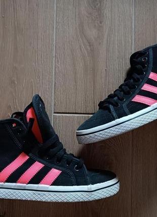 Високі кеди від adidas/ натуральний нубук / високі кросівки/ шкіра