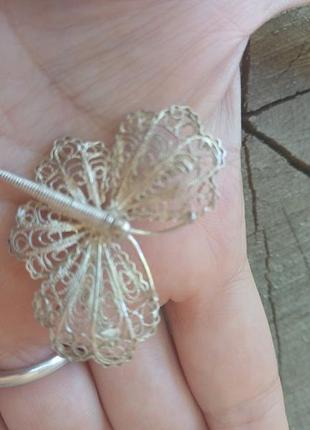 Серебряная брошь скань винтаж