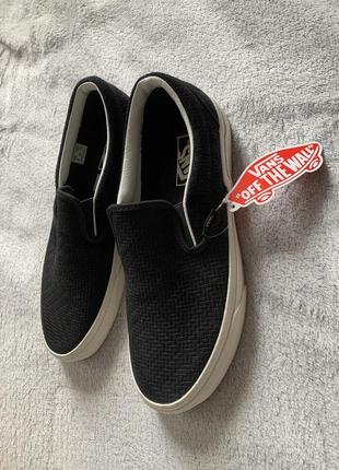 Кожаные слипоны white vans, слипоны кожаные2 фото