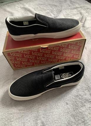 Кожаные слипоны white vans, слипоны кожаные3 фото