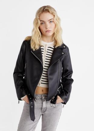 Куртка кожаная stradivarius