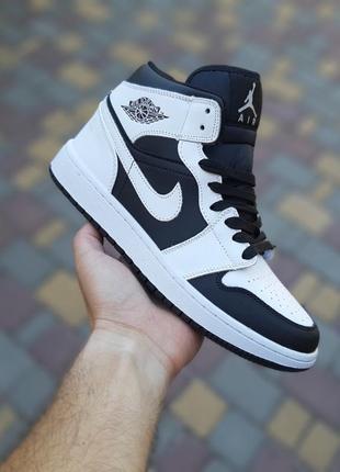 Мужские кроссовки nike anodized air jordan 1 retro high высокие белые с черным скидкой sale <unk> smb