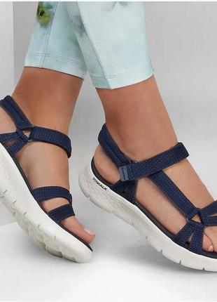 Босоножки на танкетке skechers go walk flex р. 38 стелька 25см