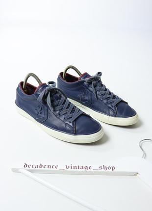 Полностью кожаные темно-синие низкие кеды converse. оригинал. all one one consкроссовка конверс vintage retro y2k
