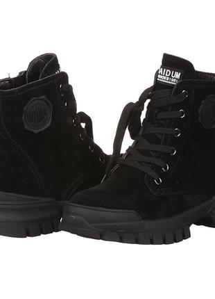 Женские черные замшевые ботинки  it ts 10026