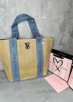 Соломенная сумка / пляжная сумка / летняя сумка. victoria’s secret. оригинал 🇺🇸
