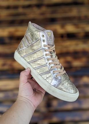 Жіночі кросівки guess золоті 40р 26см/кросовки женские высокие 40р 26см