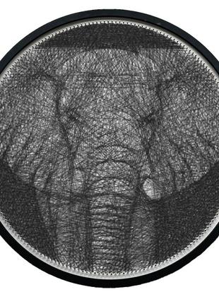 Картина нитками artlover слон с рамкой string art 50 см