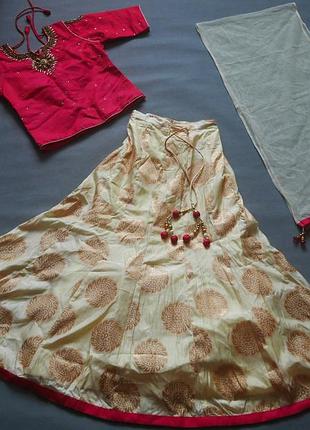 Детский индийский восточный костюм. гопи дрес. сари.