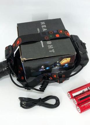 Налобний ліхтар для туризму риболовлі та полювання x-balong xq-218-hp50, ліхтарик на голову wm-168 із зарядкою