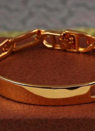 Браслет xuping jewelry рокот с пластиной 19 см 11 мм золотистый
