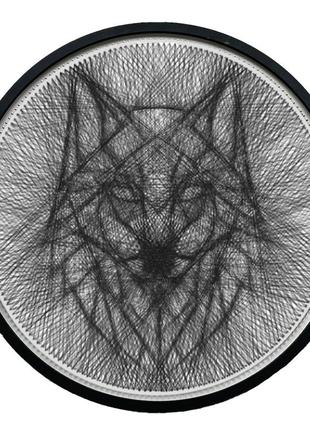 Картина нитками artlover волк с рамкой string art 50 см