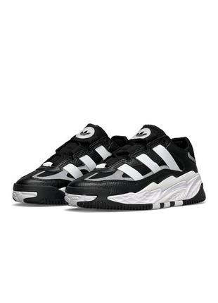 🌸женские кроссовки кроссовки adidas niteball black white leather w / демисезонные / весенние, летние, осенние / текстиль, кожа, замша /