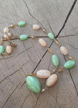 Ожерелье винтажное (возможно антиквариат) чешское стекло