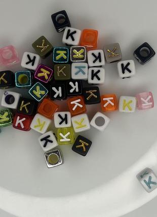 Акриловый алфавит, квадратные буквы k, бусины для ручного изготовления изделий, браслетов