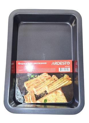 Форма для випікання ardesto gemini прямокутна, 37.6x27x4.8 см, сірий, вуглецева сталь