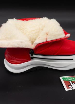 Зимние женские красные дутики с мехом winter-2 38. размеры в наличии: 38.