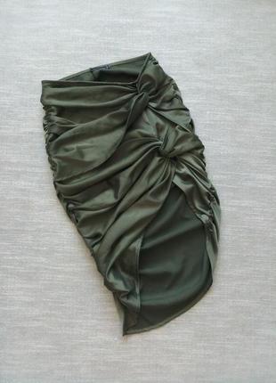 Неординарная асимметричная юбка сатин