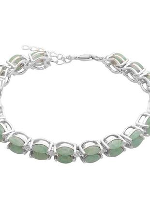 Серебряный браслет ogosilver с натуральным изумрудом 10.345ct, вес изделия 14,04 гр (2166733) 1720 размер
