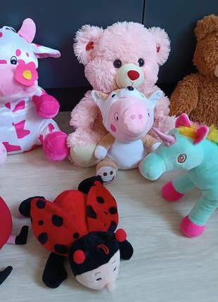 М'які іграшки ведмедик свинка пеппа лялька єдиноріг корова