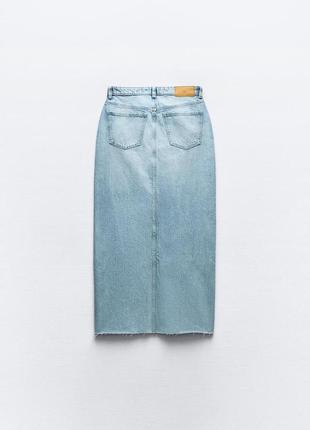 Спідниця міді жіноча з розрізом зара zara xs, s6 фото
