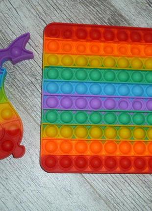 Поп-ит антистресс сто пупырок 20 см пот ит дельфин радужный  обе за 140