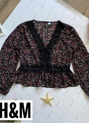 Блуза блузка в цветочный принт h&m