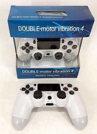 Джойстик doubleshock для ps 4, бездротовий ігровий геймпад ps4/pc акумуляторний джойстик. ut-426 колір білий