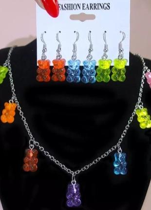 Прикраси ведмедики набір для дітей різнобарвний