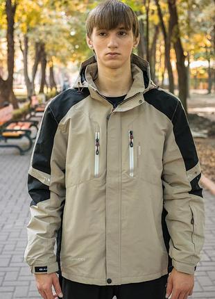 Куртка термо демисезонная  audsa  мужская  m-3xl , бежевый,  m