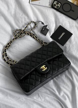 Жіноча сумка гладка шкіра в стилі  BAG chanel гладка шкіра чорна6 фото